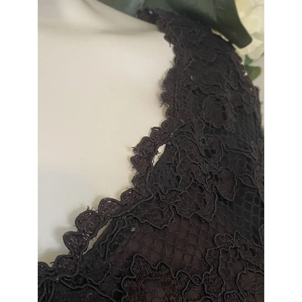 Vintage 1980's Expo Nite Black Lace Sexy Midi Sheath‎ Dress Size 12 Pin Up EUC